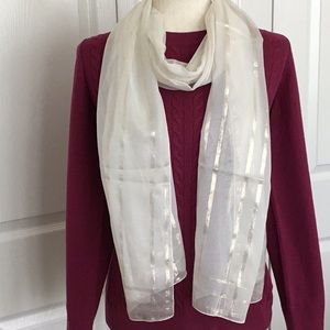 Beautiful long scarf with gold accents